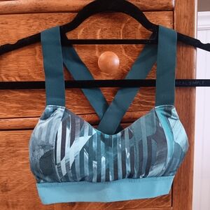 Brooks Teal Patterned Sports Bra